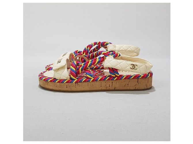 Chanel Sandali in corda con Velcro Argento - vista 5