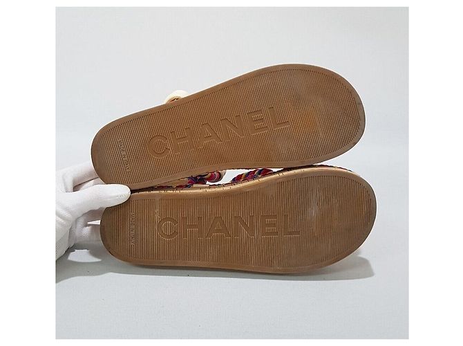 Chanel Sandali in corda con Velcro Argento - vista 7