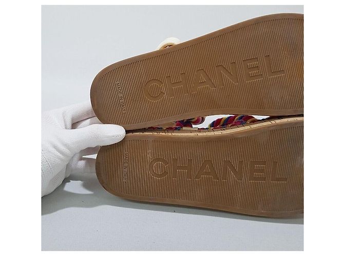 Chanel Sandali in corda con Velcro Argento - vista 9
