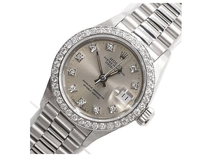 Rolex Original Diamond Datejust Damenuhr Silber - Ansicht 2