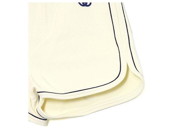 Gucci Calções de malha para mulher Ivory Navy GG Interlocking Logo - vista 3