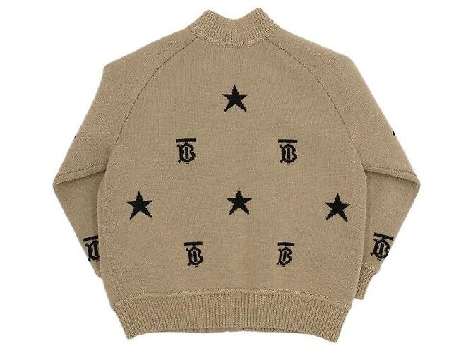 Burberry Star Monogram Motif Wool Unisex Kids Junior Cardigan Orange - view 5