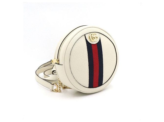 Gucci Zaino rotondo da donna Off-White Leather Opidia Web GG - vista 4