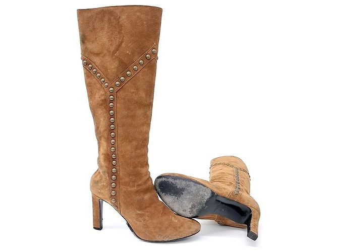 Botas de ante Saint Laurent Castaño - vista 4