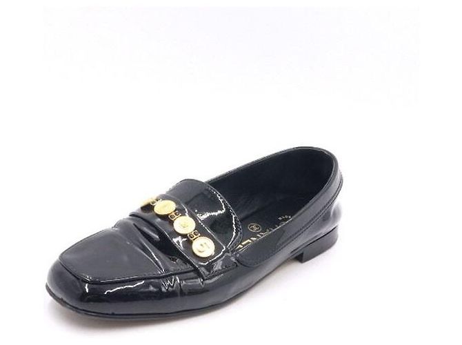 Chanel Mocassini Penny Coin in vernice nera da donna Nero - vista 2