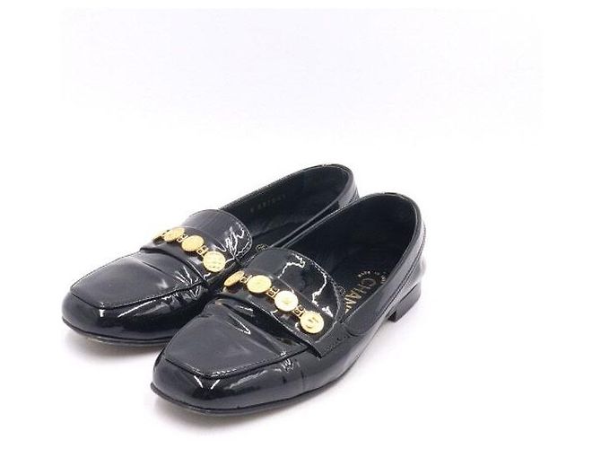 Chanel Mocassini Penny Coin in vernice nera da donna Nero - vista 3