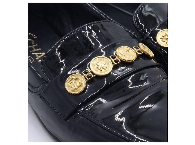 Chanel Mocassini Penny Coin in vernice nera da donna Nero - vista 6