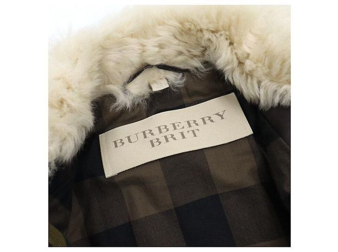 Burberry Giacca da donna in cotone camo, pelle e shearling - vista 5