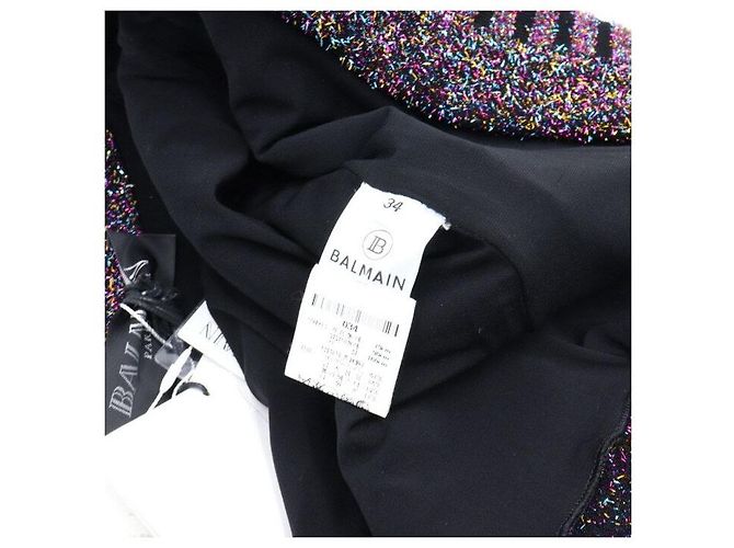 Balmain Giacca da donna in viscosa a righe con patch sulle spalle e bottoni - vista 5