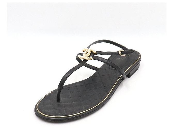 Chanel Pearl CC Sandalen Schwarz - Ansicht 2