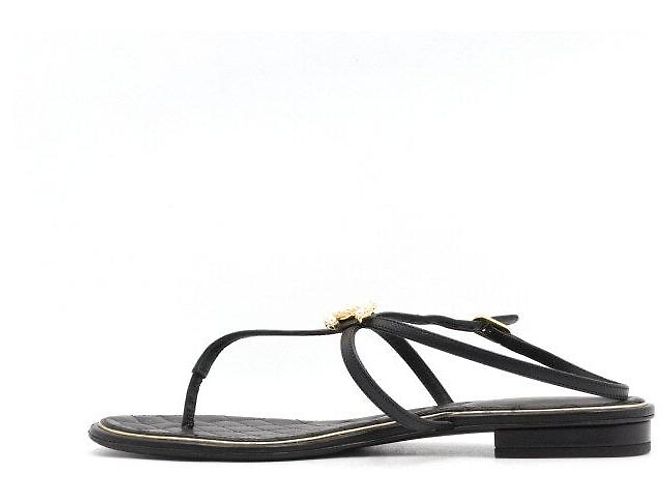 Chanel Pearl CC Sandalen Schwarz - Ansicht 4