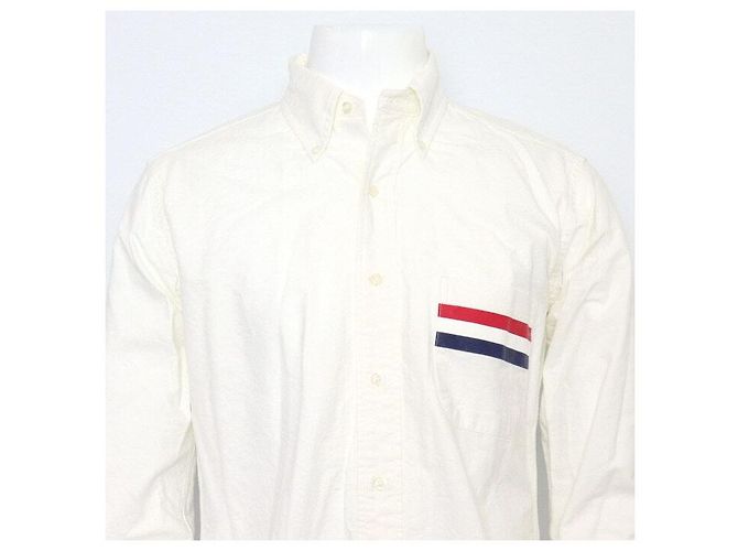 Thom Browne Camicia da uomo in cotone Oxford a tre strisce Bianco - vista 2