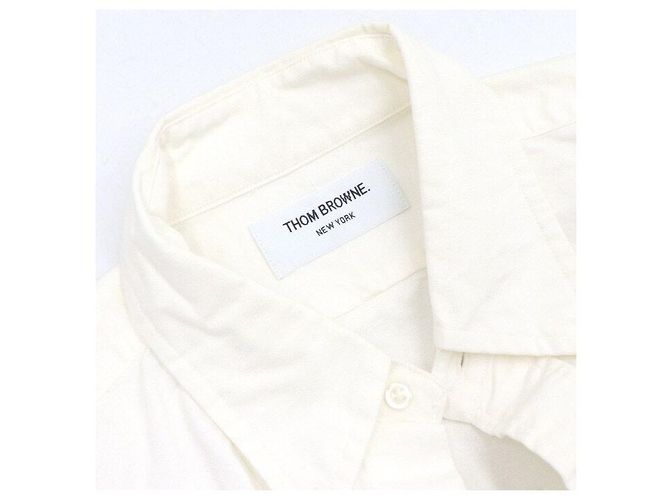 Thom Browne Camicia da uomo in cotone Oxford a tre strisce Bianco - vista 5