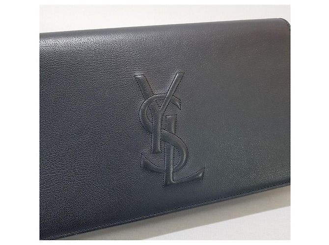 Saint Laurent Clutch YSL Belle de Jour Nero - vista 3