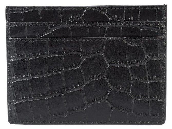 Saint Laurent Crocodile Card Case Black Leather - view 3