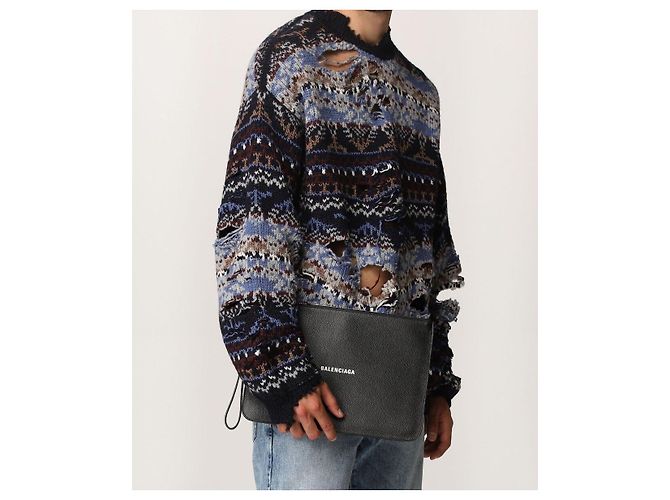 Clutch Balenciaga in pelle nera Nero - vista 9