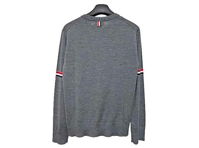 Thom Browne Merino-Wolle Rundstrick Charcoal stamp Braun - Ansicht 2