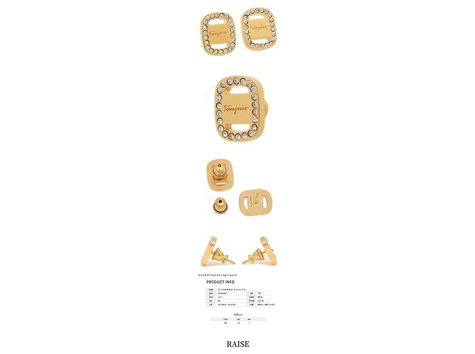 Salvatore Ferragamo Orecchini Logo Crystal Oro Arancione - vista 2