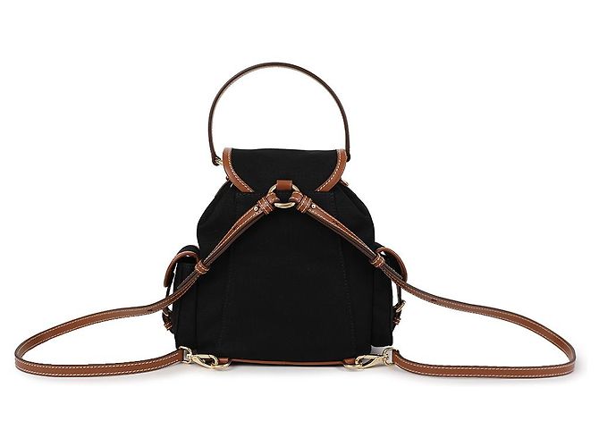 Miu Miu Leinwand-Leder-Rucksack Schwarz - Ansicht 5