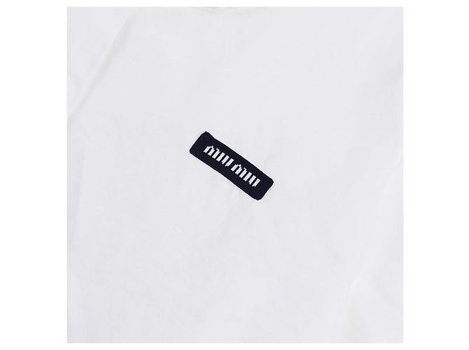 Miu Miu Camicia in popeline slub Bianco - vista 8