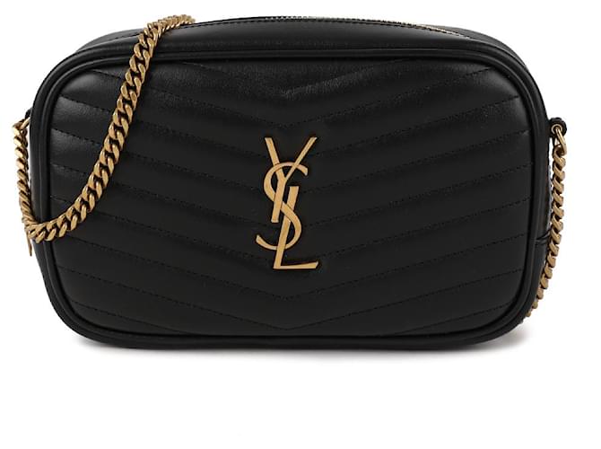 Saint Laurent Mini borsa a tracolla trapuntata Nero - vista 3