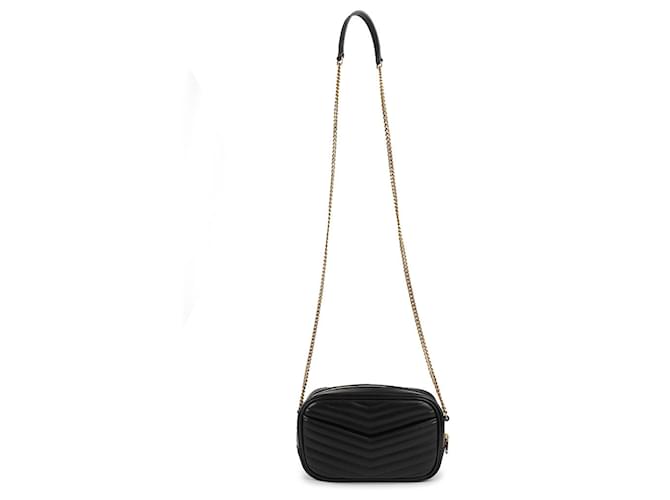 Saint Laurent Mini borsa a tracolla trapuntata Nero - vista 5