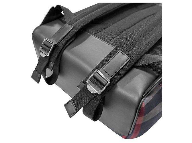 Burberry House Check Jeff Canvas Backpack Navy Black - view 11