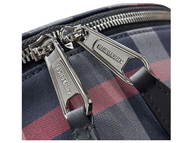Burberry House Check Jeff Canvas Backpack Navy Black - view 14
