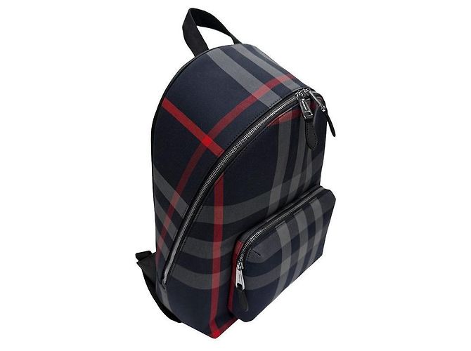 Burberry House Check Jeff Canvas Backpack Navy Black - view 8