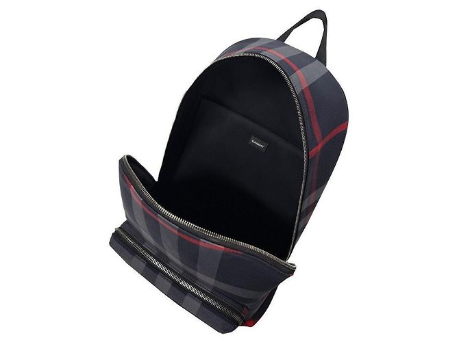 Burberry House Check Jeff Canvas Backpack Navy Black - view 9