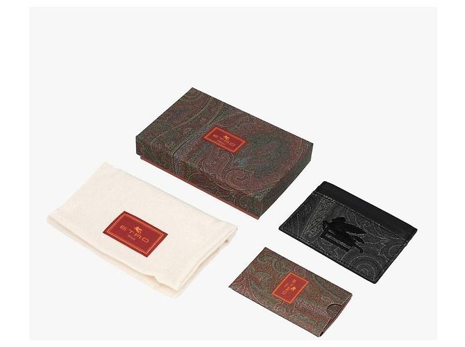Etro Porta-cartões Paisley Jacquard Pegasus Preto - vista 10