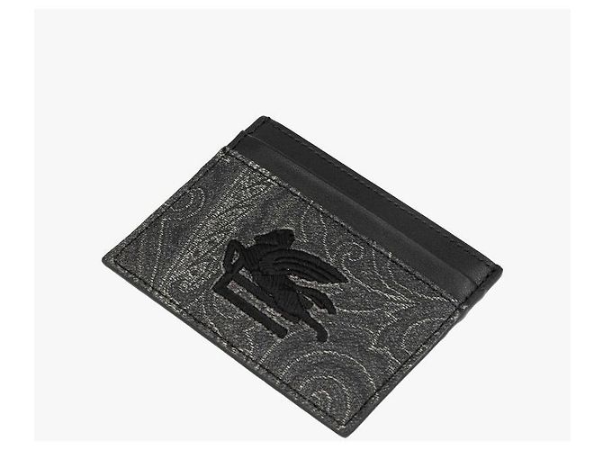 Etro Porta-cartões Paisley Jacquard Pegasus Preto - vista 9