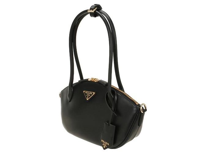Prada Kleine Lederhandtasche stamp: MVM Schwarz - Ansicht 2