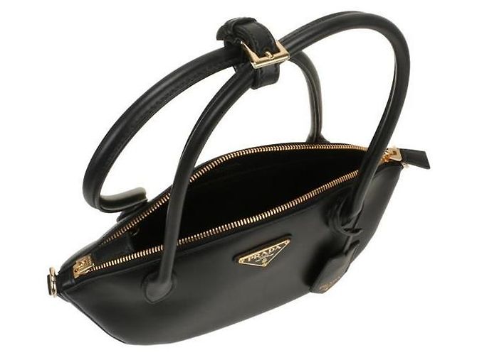 Prada Kleine Lederhandtasche stamp: MVM Schwarz - Ansicht 4