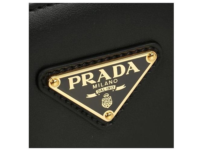 Prada Kleine Lederhandtasche stamp: MVM Schwarz - Ansicht 5