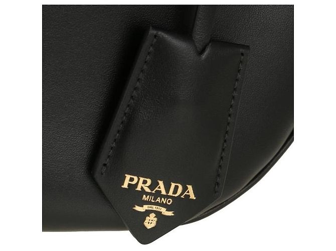 Prada Kleine Lederhandtasche stamp: MVM Schwarz - Ansicht 6