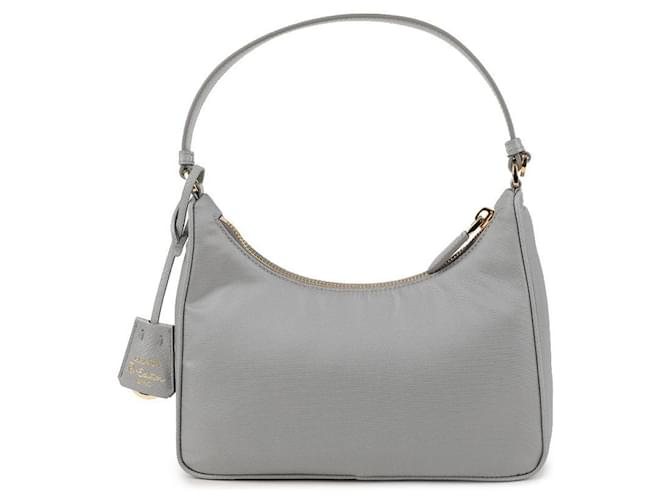 Mini Borsa Prada Re Nylon Grigia Marrone - vista 5