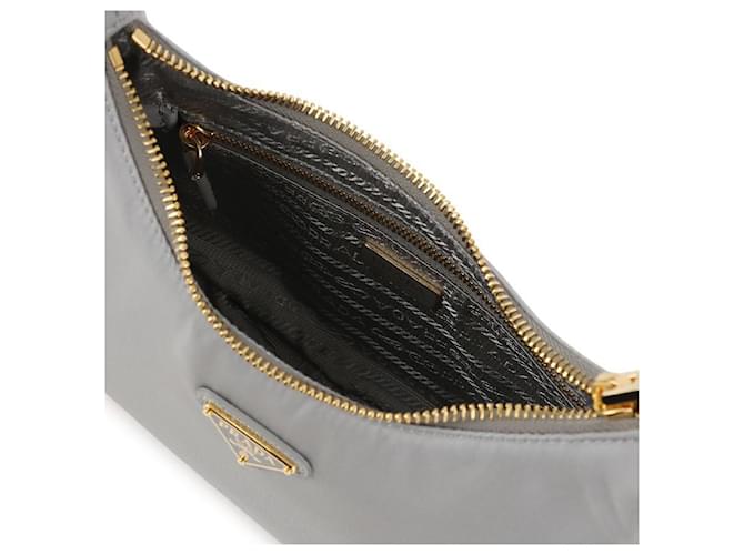 Mini Borsa Prada Re Nylon Grigia Marrone - vista 8