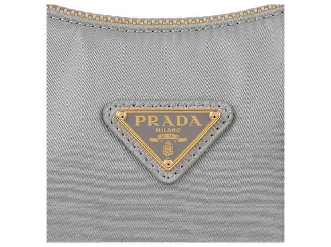 Mini Borsa Prada Re Nylon Grigia Marrone - vista 9
