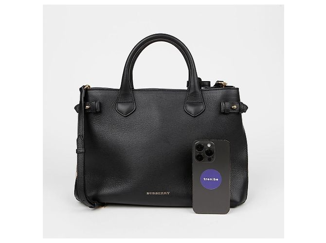 Burberry Saco de ombro tote Banner Medium Preto - vista 10