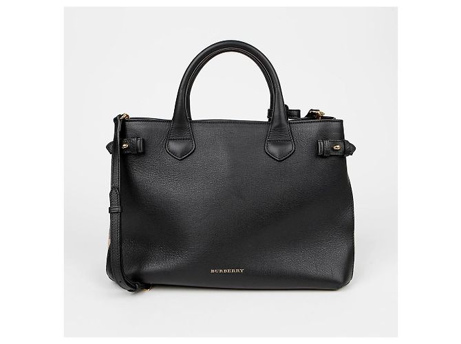 Burberry Saco de ombro tote Banner Medium Preto - vista 2