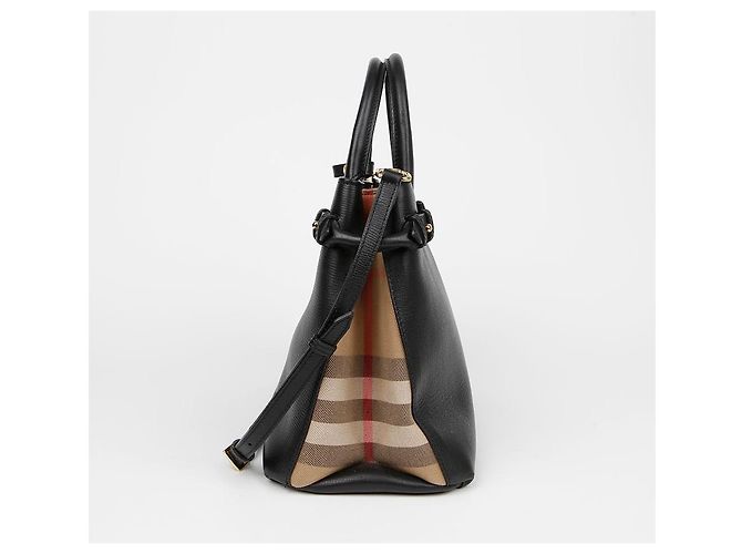 Burberry Saco de ombro tote Banner Medium Preto - vista 5