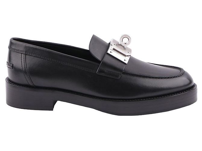 Mocassini Hermès in pelle nera Nero - vista 10
