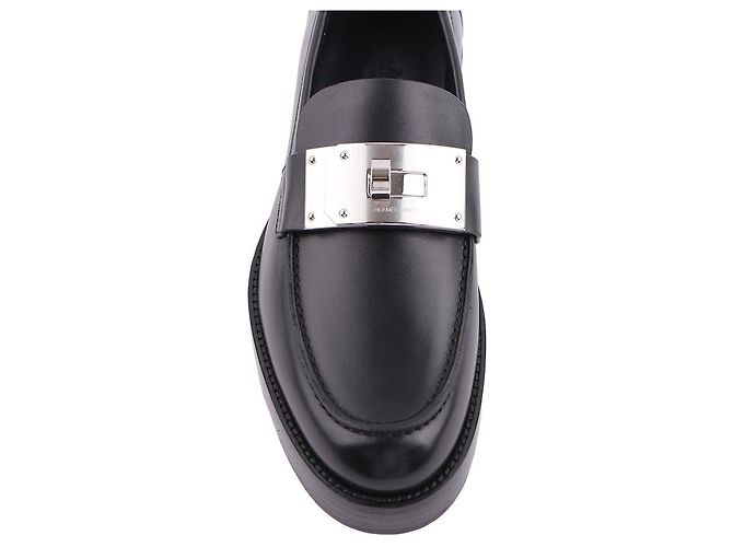 Mocassini Hermès in pelle nera Nero - vista 11
