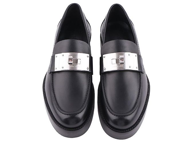 Mocassini Hermès in pelle nera Nero - vista 6