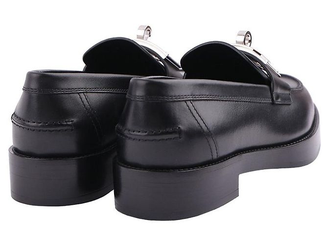 Mocassini Hermès in pelle nera Nero - vista 9