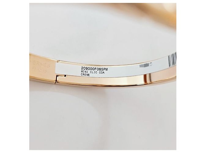 Hermès Bracciale Mini Click Cream Rose Gold Bianco - vista 10