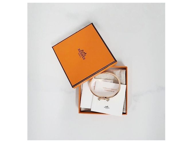 Hermès Bracciale Mini Click Cream Rose Gold Bianco - vista 11
