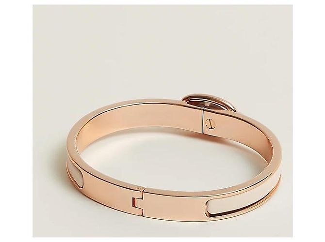 Hermès Bracciale Mini Click Cream Rose Gold Bianco - vista 3