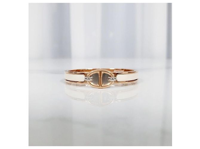 Hermès Bracciale Mini Click Cream Rose Gold Bianco - vista 5